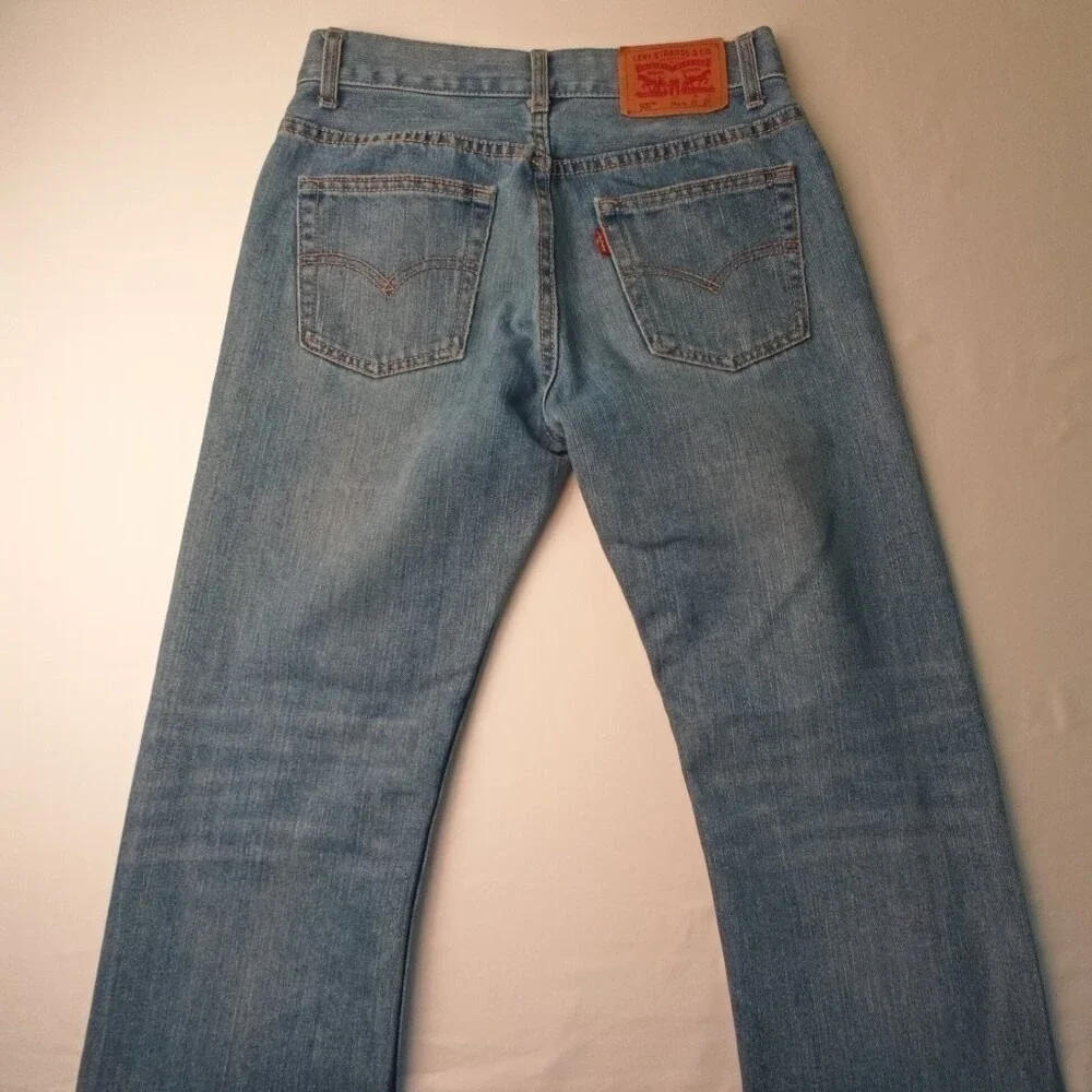 Levis Kids 505 Regular Straight Leg Denim Jeans Size 14 Slim Blue Classic School